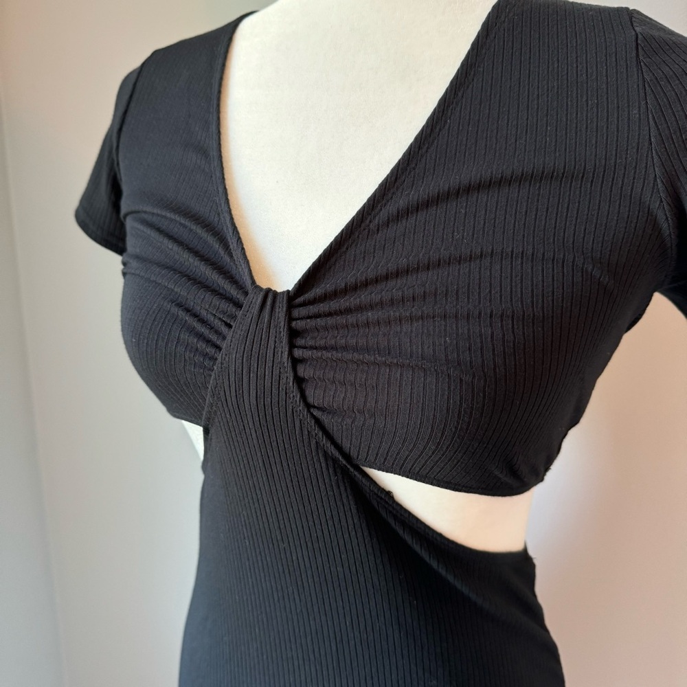Abercrombie Ribbed Cut Out Mini Dress - black - Picture 4 of 7